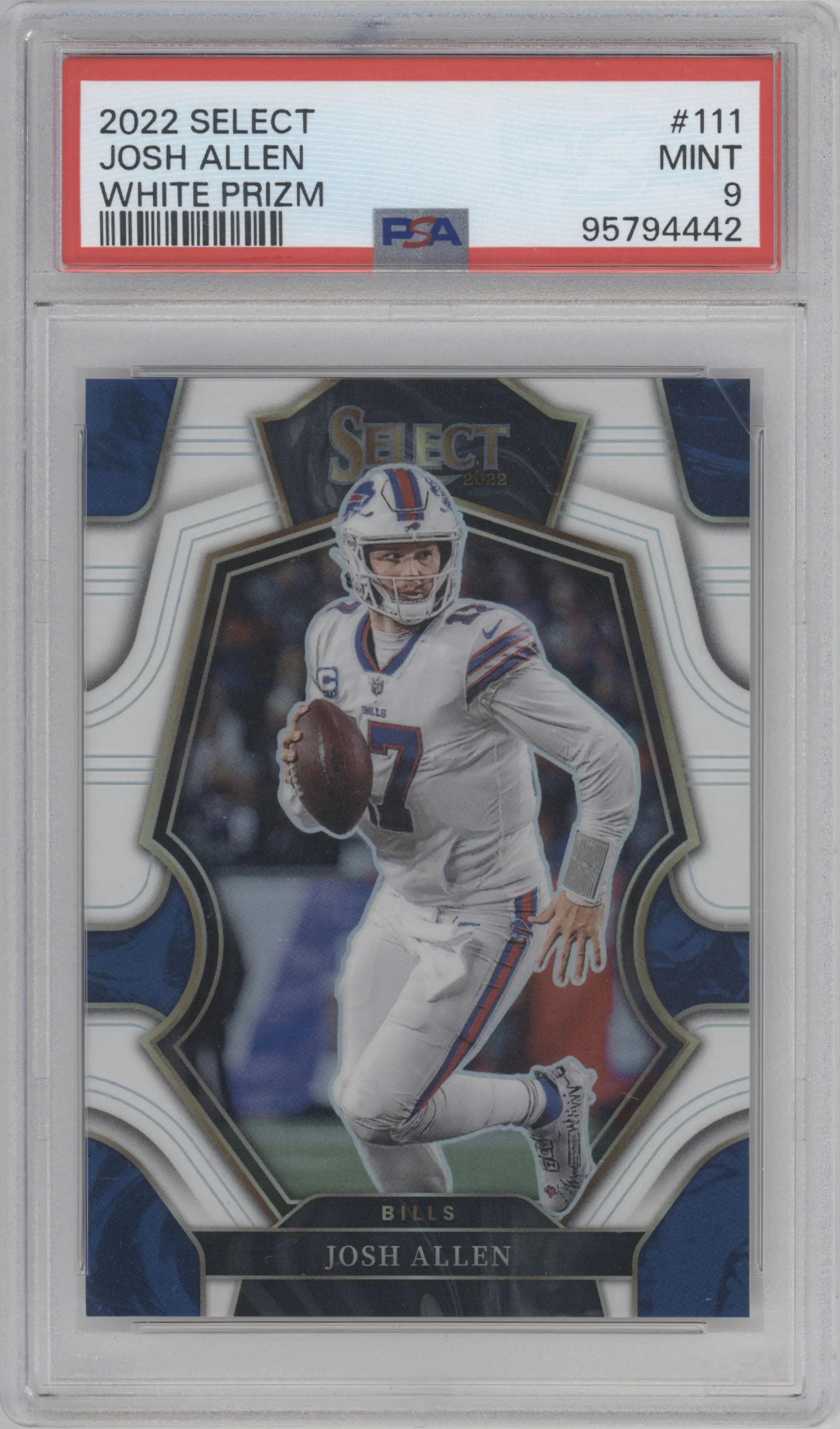 2022 Panini Select Pre.Lvl. Josh Allen White Prizm #111 PSA 9