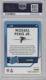 Michael Penix Jr.  from the 2024 Donruss set featuring a Red Pandora parallel graded by PSA and given an overall grade of 10.