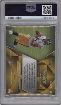 R. Joshua Dobbs from the 2017 Panini Spectra set featuring a Gold parallel graded by PSA and given an overall grade of 9.