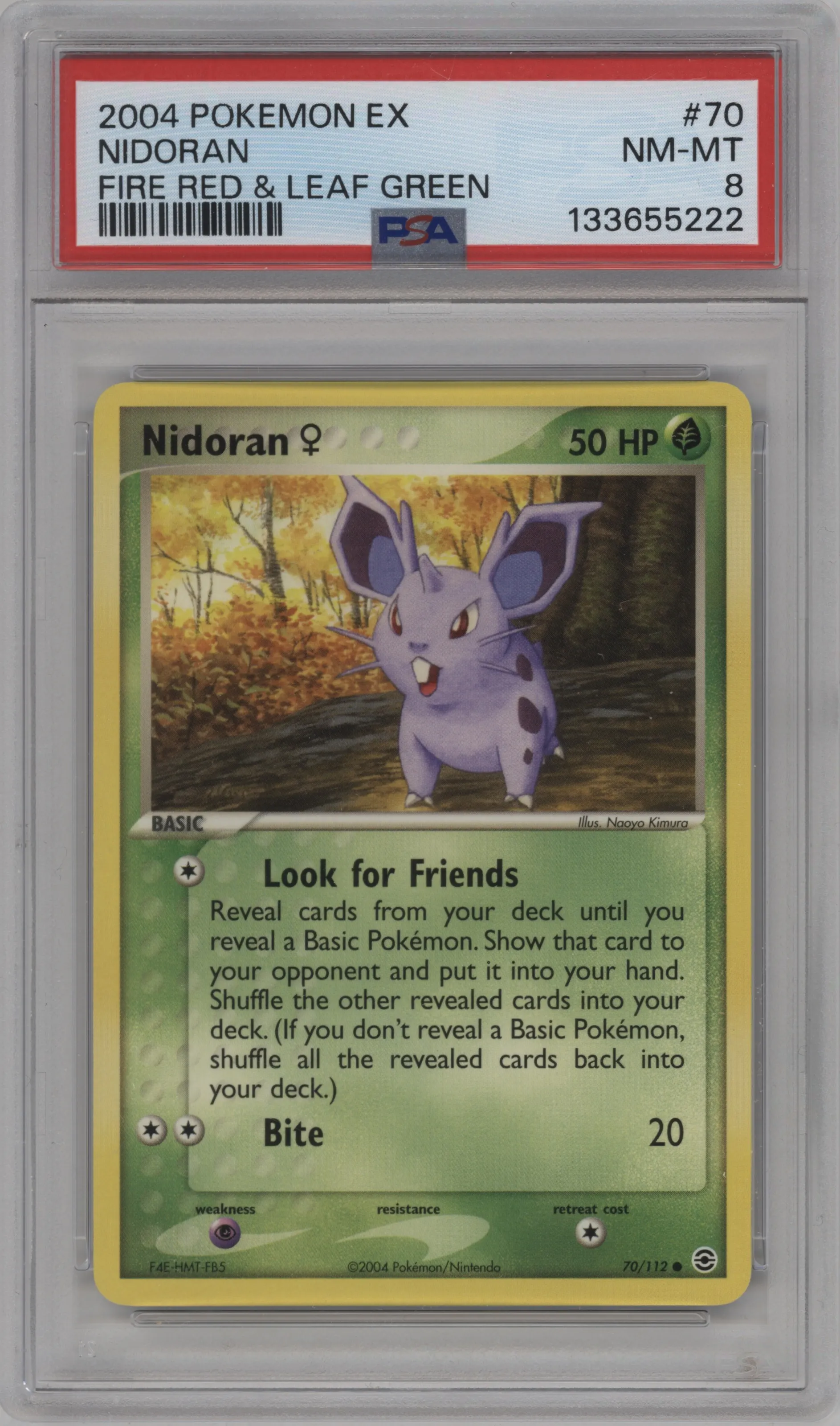 2004 Pokemon EX FR & LG Nidoran PSA 8