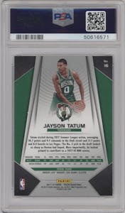 Jayson Tatum from the 2017-18 Panini Prizm  set graded by PSA and given an overall grade of 9.