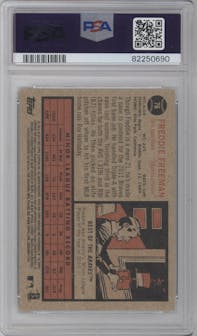 Freddie Freeman from the 2011 Topps Heritage set graded by PSA and given an overall grade of 9.