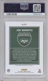 Joe Namath from the 2021 Panini Donruss set graded by PSA and given an overall grade of 10.