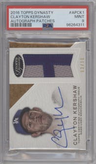 Clayton Kershaw  from the 2016 Topps Dynasty set graded by PSA and given an overall grade of 9.