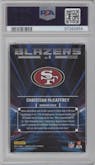 Christian McCaffrey from the 2023 Donruss Optic set graded by PSA and given an overall grade of 10.