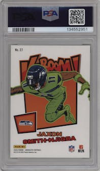 Jaxon Smith-Njigba from the 2025 Panini Absolute set graded by PSA and given an overall grade of 9.