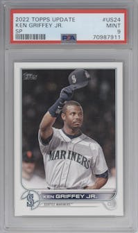 Ken Griffey Jr. from the 2022 Topps Update  set graded by PSA and given an overall grade of 9.
