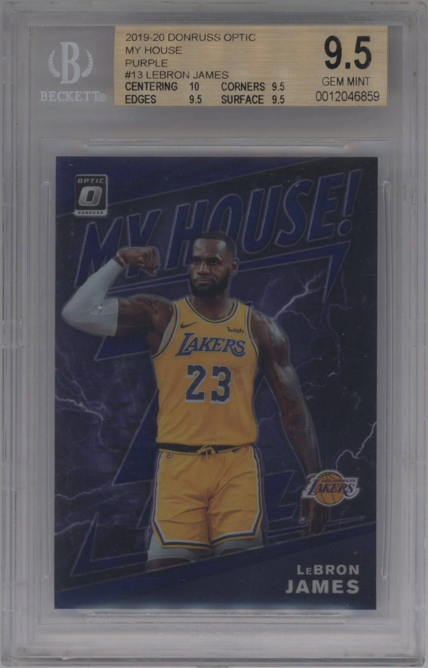 2019 Panini Donruss Optic My House! LeBron James Purple #13 BGS 9.5