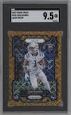 Josh Downs from the 2023 Panini Prizm set featuring a Lazer parallel graded by SGC and given an overall grade of 9.5.
