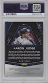 Aaron Judge from the 2018 Panini Chronicles set graded by PSA and given an overall grade of 10.