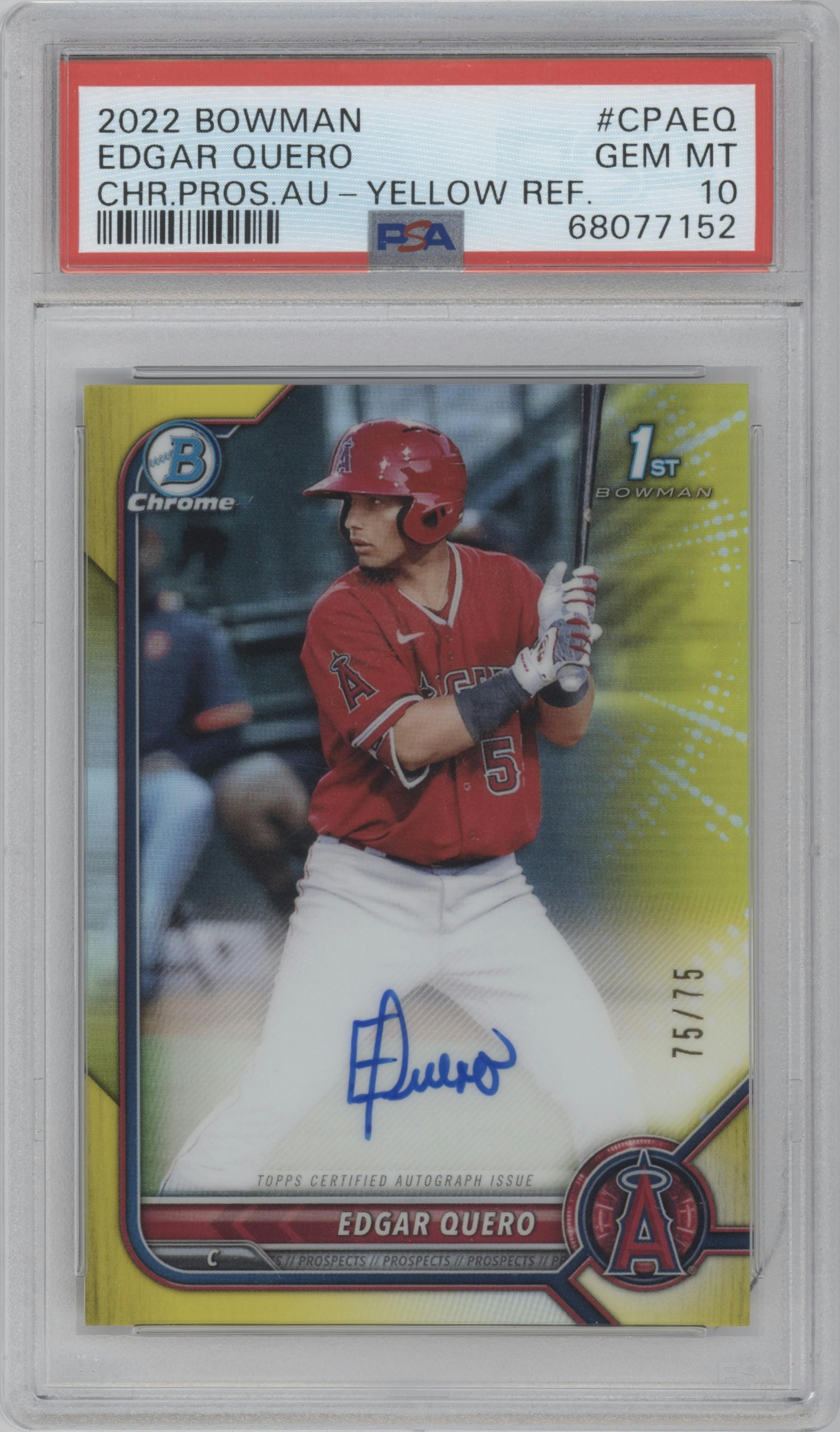 Edgar Quero Auto 1st high quality Bowman Baseball Card