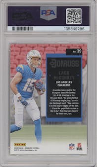 Ladd McConkey from the 2024 Donruss set graded by PSA and given an overall grade of 10.