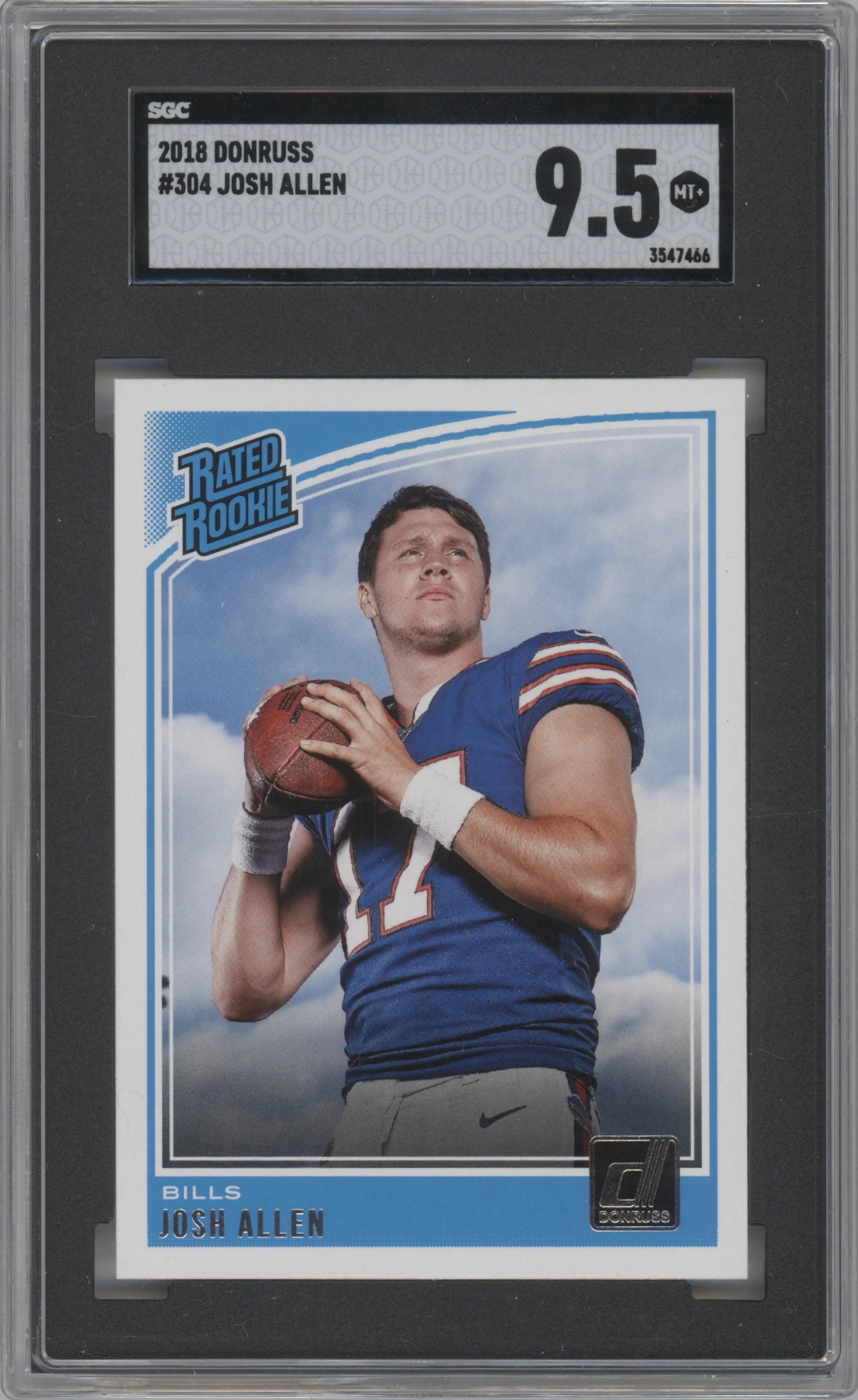 2018 Panini Donruss Rated Rookie Josh Allen #304 SGC 9.5