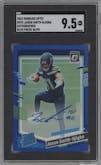 Jaxon Smith-Njigba from the 2023 Donruss Optic set featuring a Blue  parallel graded by SGC and given an overall grade of 9.5.
