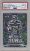 Zach Charbonnet from the 2023 Panini Spectra set featuring a Neon Marble parallel graded by PSA and given an overall grade of 10.