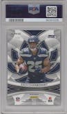 Zach Charbonnet from the 2023 Panini Spectra set featuring a Neon Marble parallel graded by PSA and given an overall grade of 10.