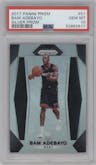 Bam Adebayo from the 2017-18 Panini Prizm  set featuring a Silver Prizm parallel graded by PSA and given an overall grade of 10.