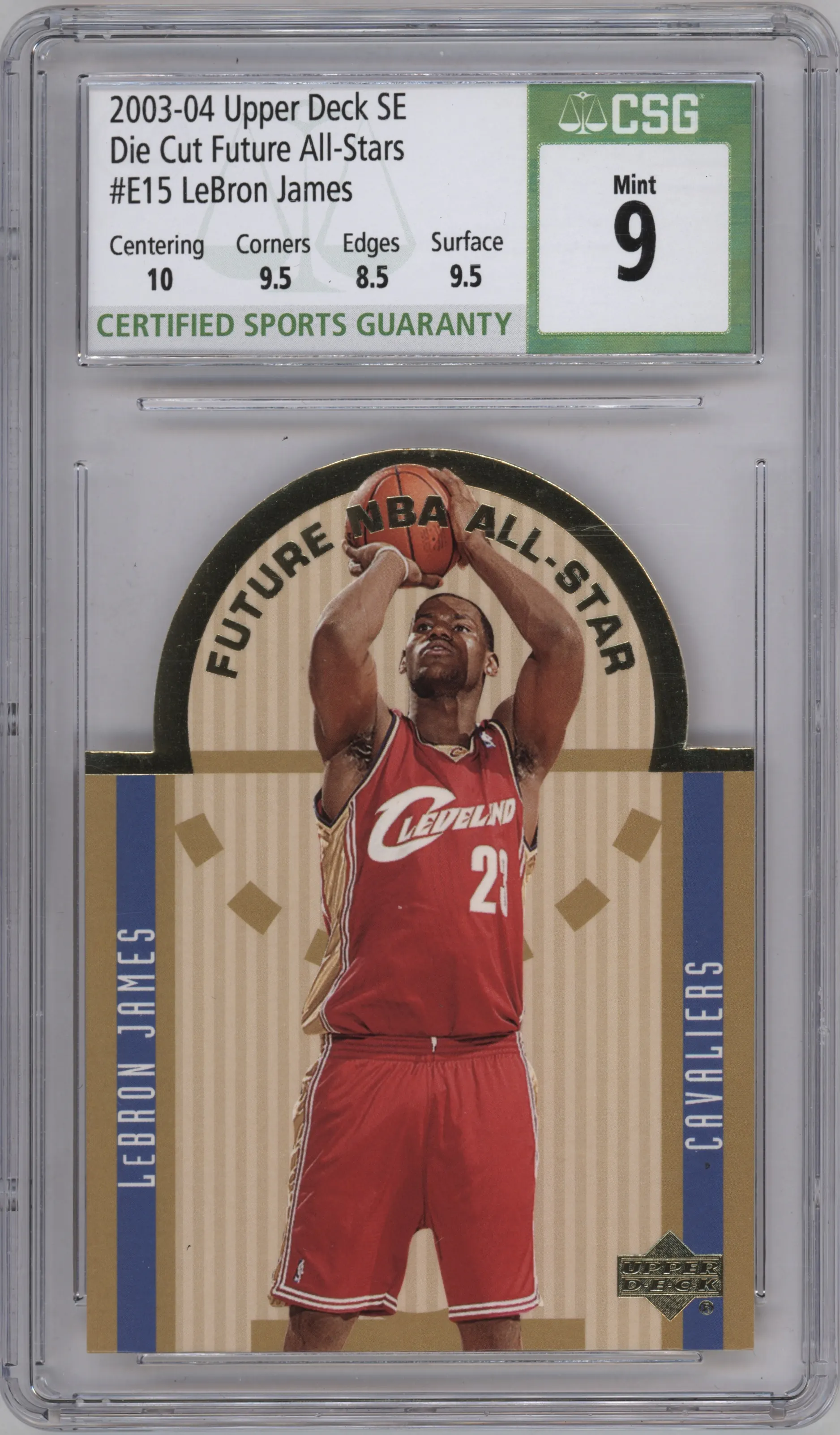 2003 Upper Deck Future NBA All-Stars Die-Cut LeBron James #E15 CGC 9