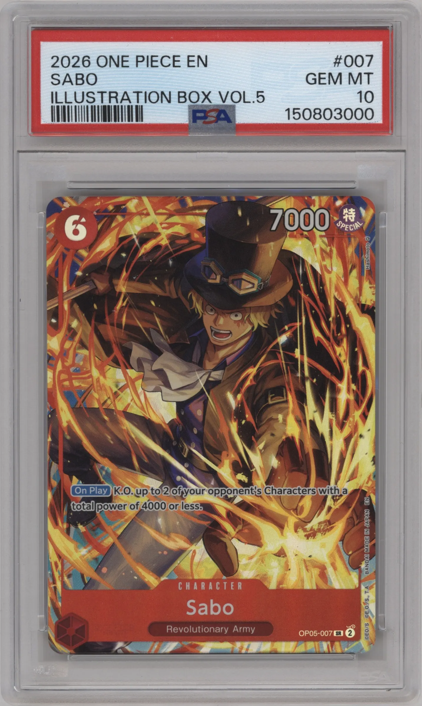 2026 One Piece Illustration Box Vol.5 Sabo PSA 10