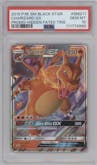 Charizard GX from the 2019 Pokemon S&M  set featuring a Hidden Fates Tins parallel graded by PSA and given an overall grade of 10.