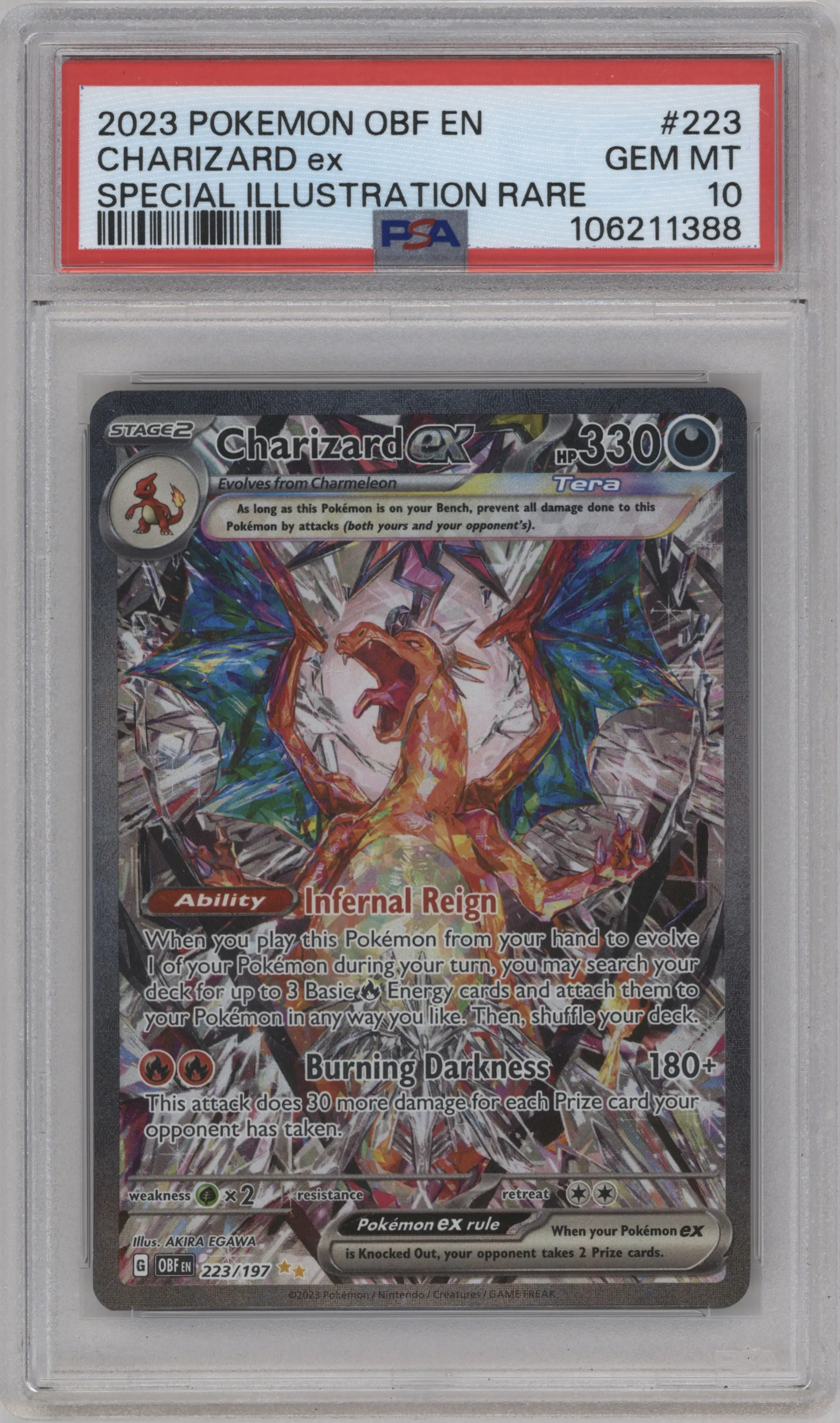 2023 Pokemon SV Obsidian Flame Charizard ex #223 PSA 10