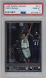 Tim Duncan from the 1997-98 Topps Chrome set graded by PSA and given an overall grade of 10.