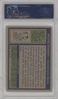 Archie Manning from the 1972 Topps set graded by PSA and given an overall grade of 5.