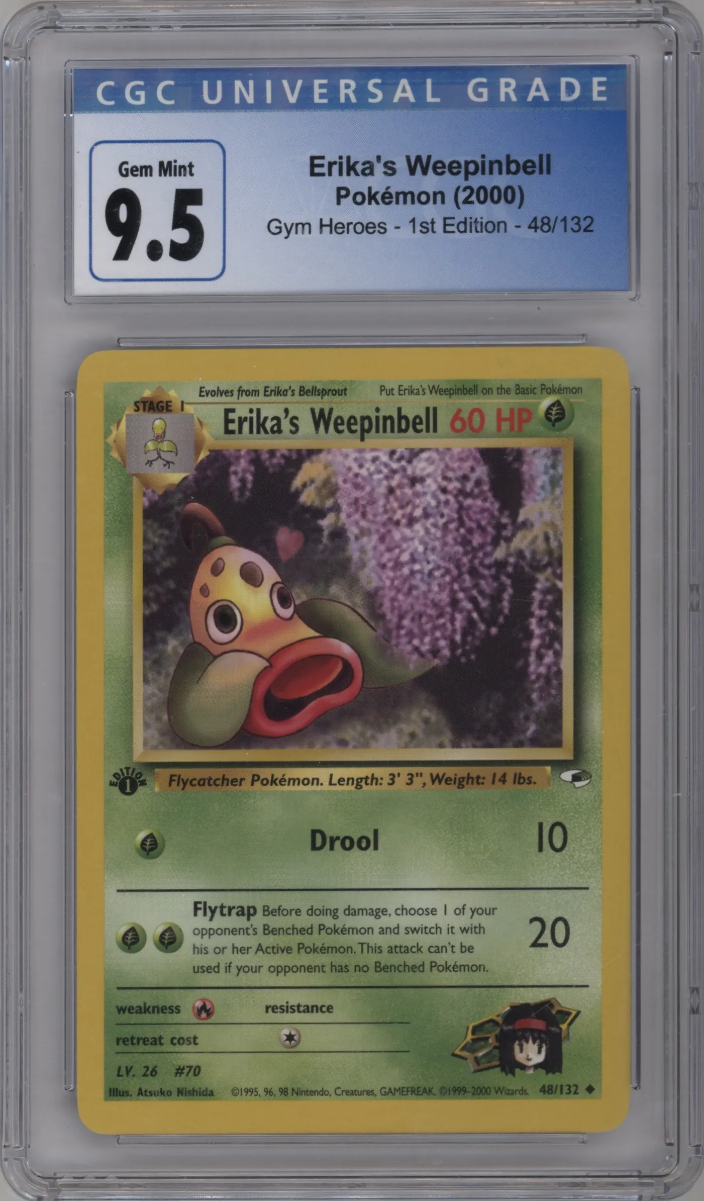 2000 Pokemon GH Gym Heroes Erika's Weepinbell CGC 9.5