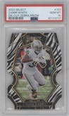 Zamir White from the 2022 Panini Select set featuring a Die-Cut Zebra parallel graded by PSA and given an overall grade of 10.