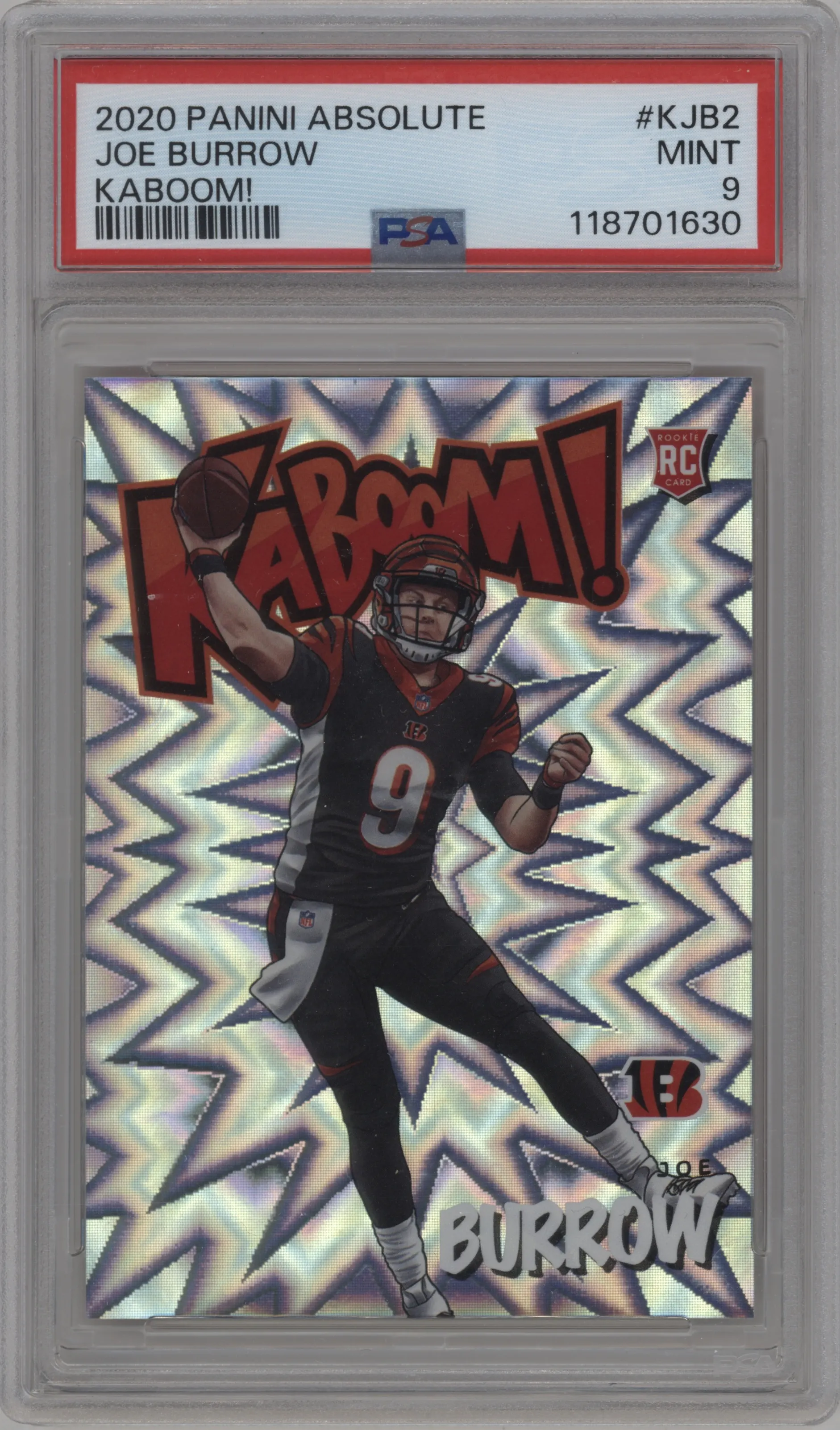 2020 Panini Absolute Kaboom! Joe Burrow #K-JB2 PSA 9