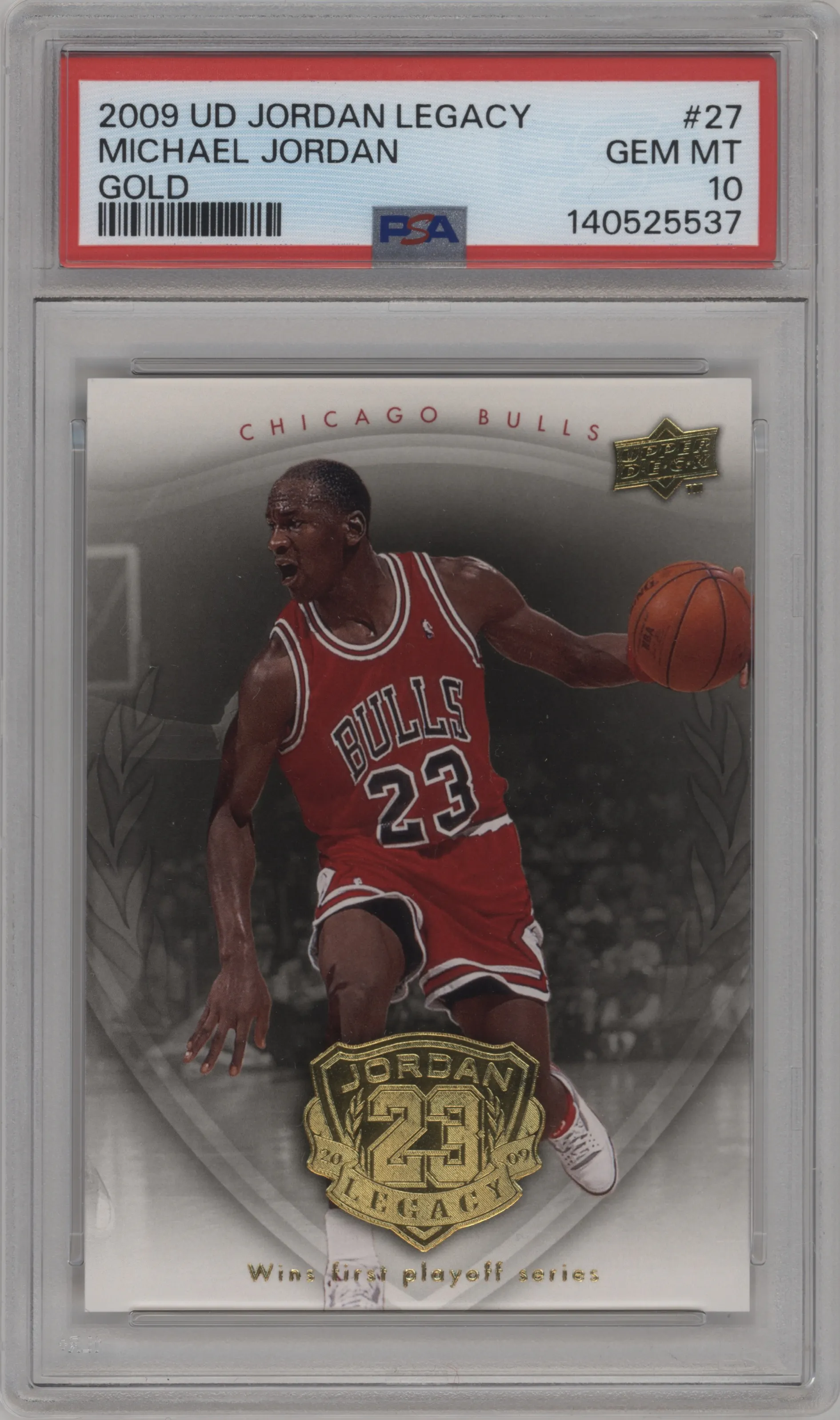 2009 Upper Deck Michael Jordan Legacy Collection Hall of Fame Edition Michael Jordan Gold PSA 10