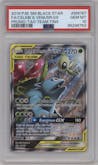 Celebi & Venusaur GX from the 2019 Pokemon S&M  set featuring a Tag Team Tins parallel graded by PSA and given an overall grade of 10.