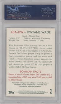 Dwyane Wade from the 2009-10 Bowman '48 set graded by PSA and given an overall grade of 10.
