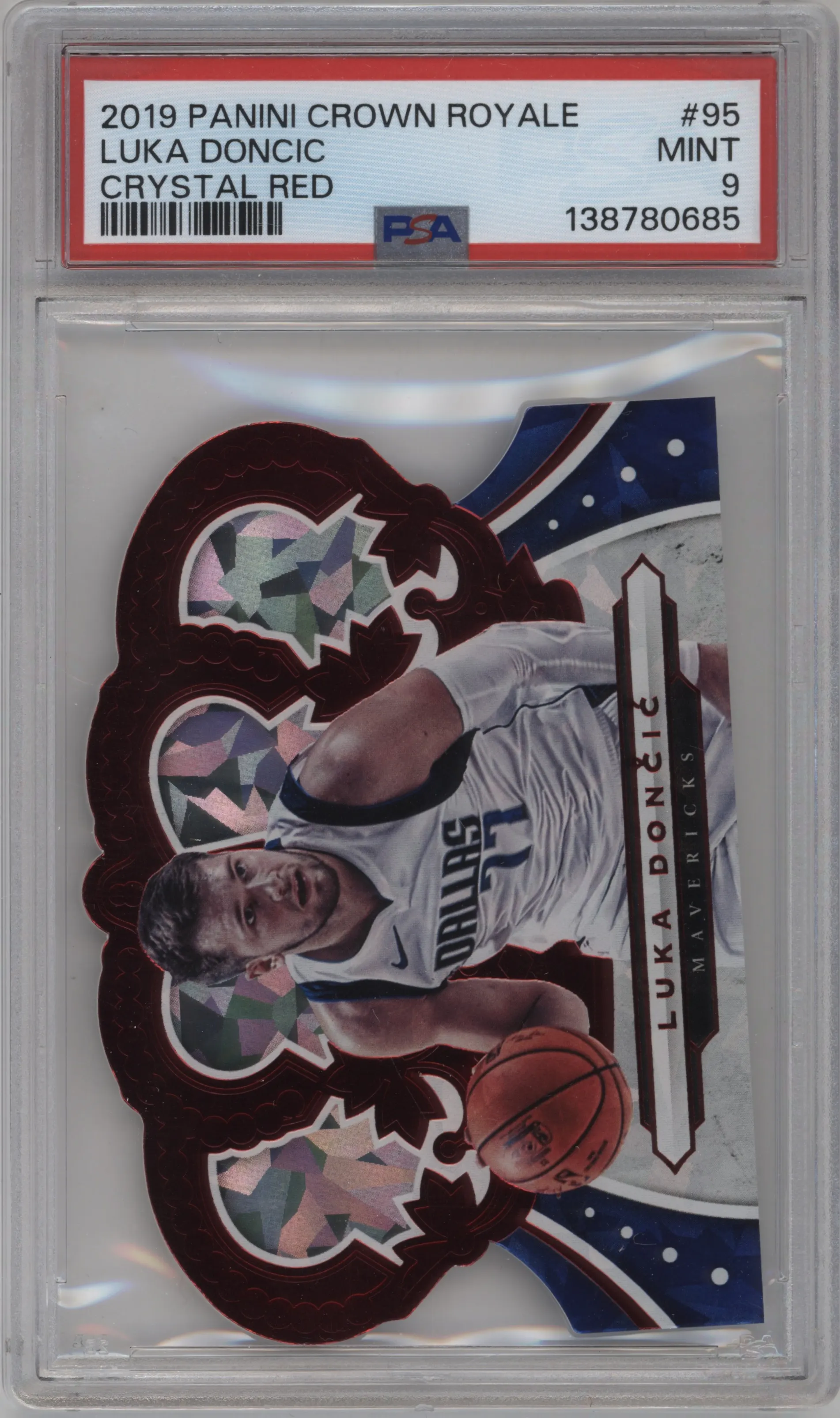 2019 Panini Crown Royale Luka Doncic Crystal Red #95 PSA 9