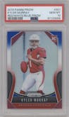 Kyler Murray from the 2019 Panini Prizm set featuring a  Red/White/Blue Prizm parallel graded by PSA and given an overall grade of 10.