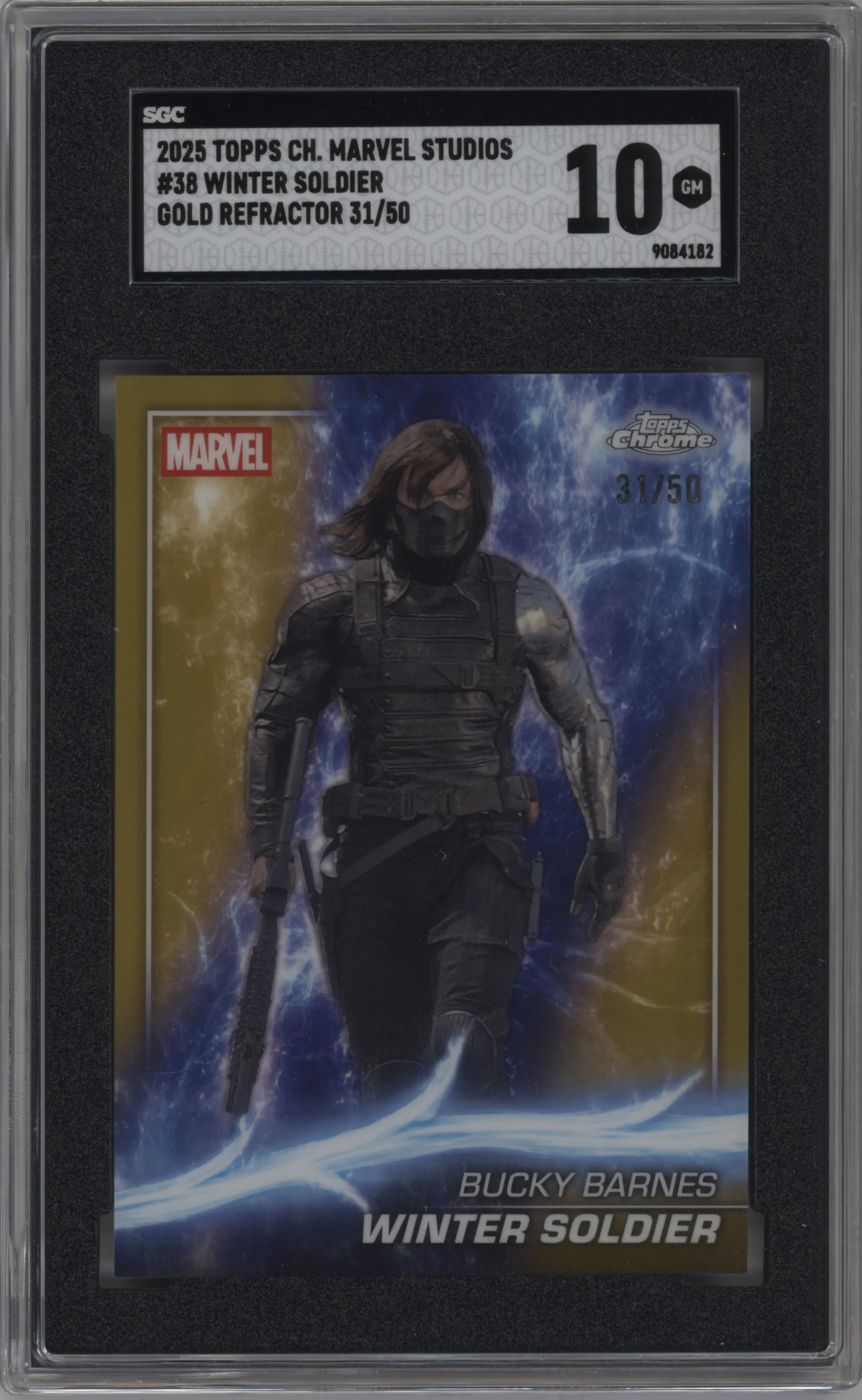 2025 Topps Chrome Marvel Studios Winter Soldier Gold Refractor #38 SGC 10