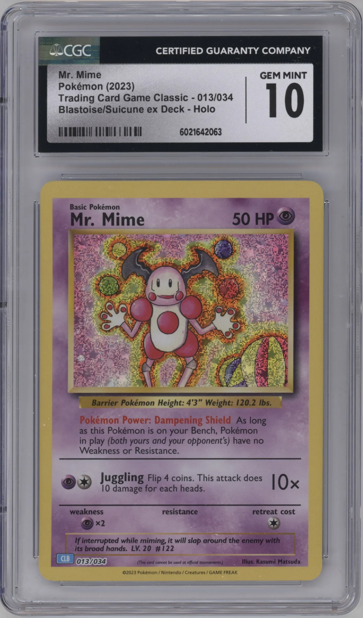 2023 Pokemon CLB Mr. Mime CGC 10