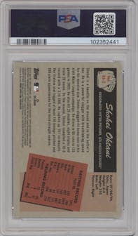 Shohei Ohtani from the 2024 Bowman set graded by PSA and given an overall grade of 10.