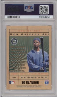 Ken Griffey Jr. from the 1996 Leaf Limited set graded by PSA and given an overall grade of 10.