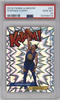 Stephen Curry from the 2018 Panini Kaboom Rewards Multi-Sport set graded by PSA and given an overall grade of 10.