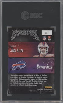 Josh Allen from the 2023 Panini Score set graded by SGC and given an overall grade of 9.5.