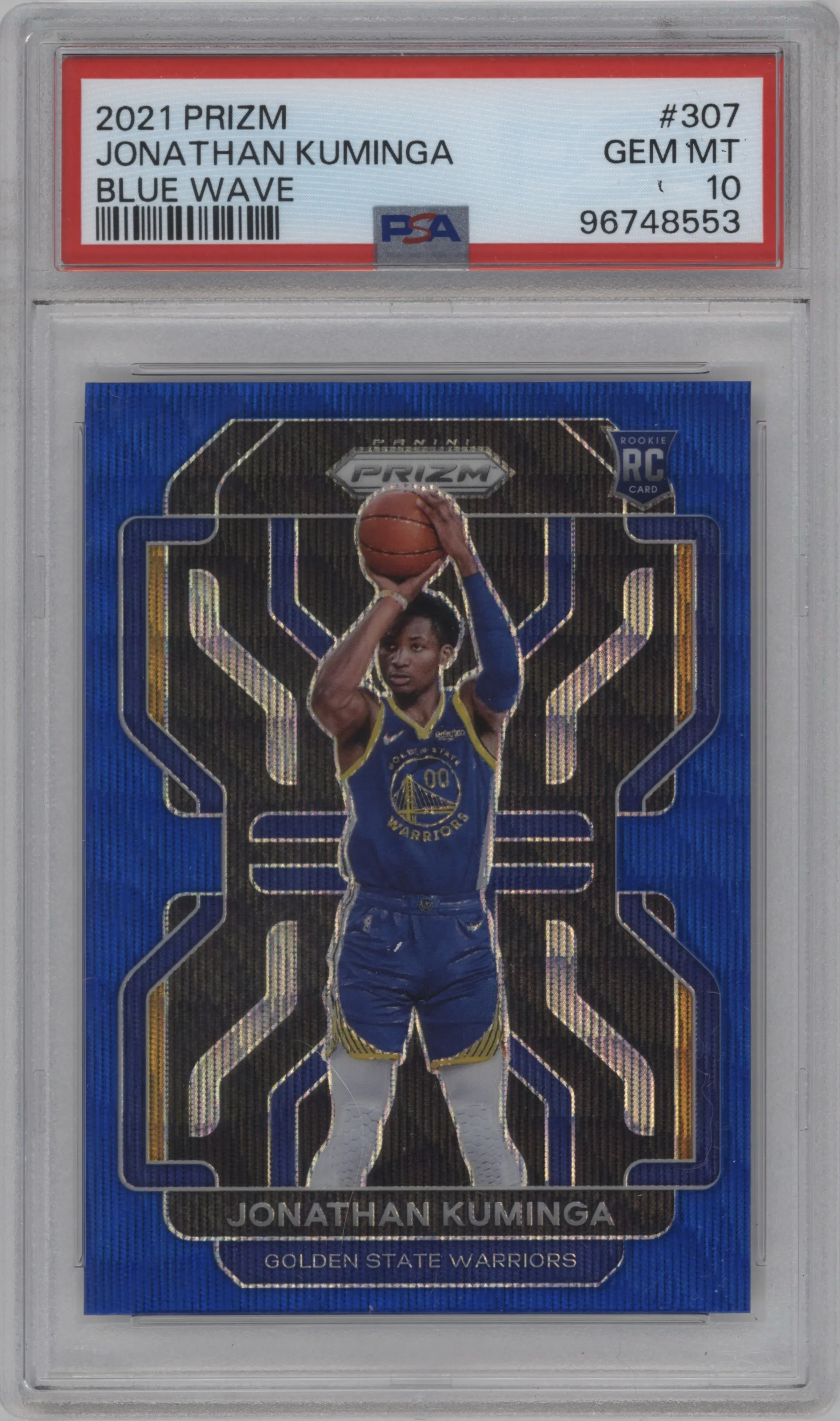2021 Panini Prizm Jonathan Kuminga Blue Wave #307 PSA 10