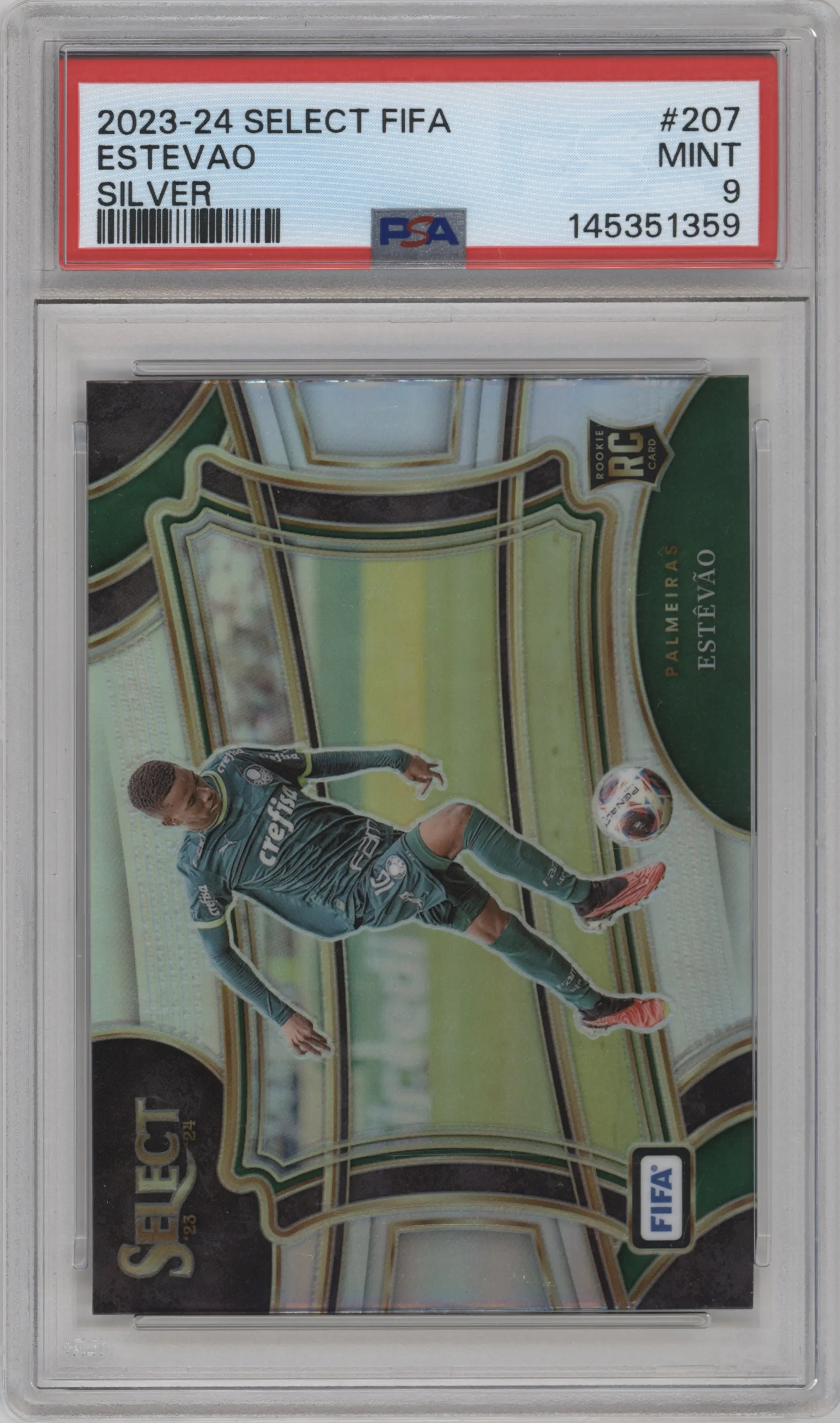 2023 Panini Select FIFA Field Lvl. Estevao Silver PSA 9