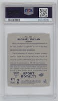 Michael Jordan from the 2008 Upper Deck Goudey set featuring a Mini Blue Back parallel graded by PSA and given an overall grade of 9.