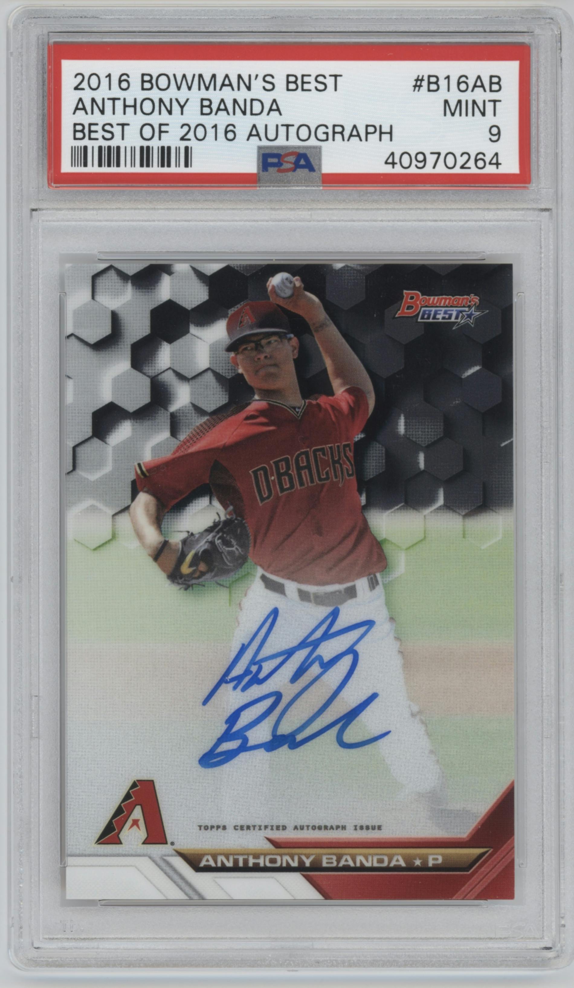 Anthony Banda from the 2016 Bowman’s Best set graded by PSA and given an overall grade of 9.