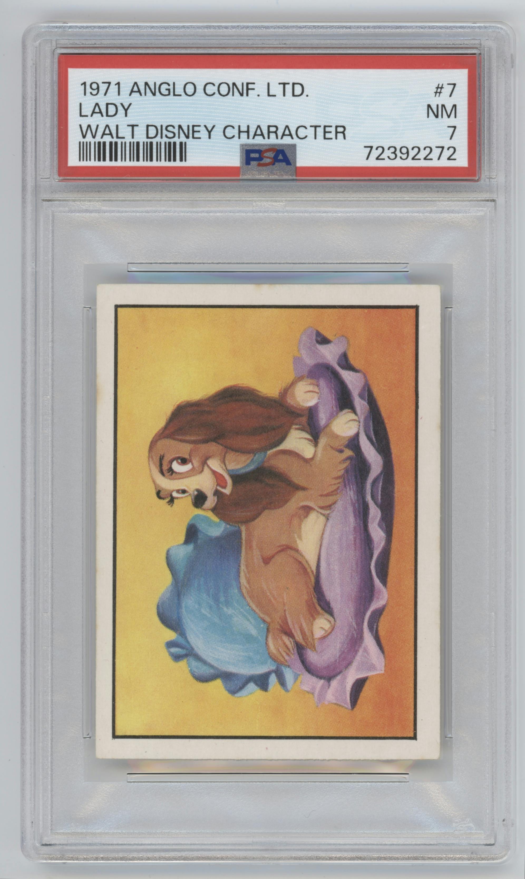 Lady from the 1971 Anglo Confectionery Ltd. Walt Disney Character set graded by PSA and given an overall grade of 7.
