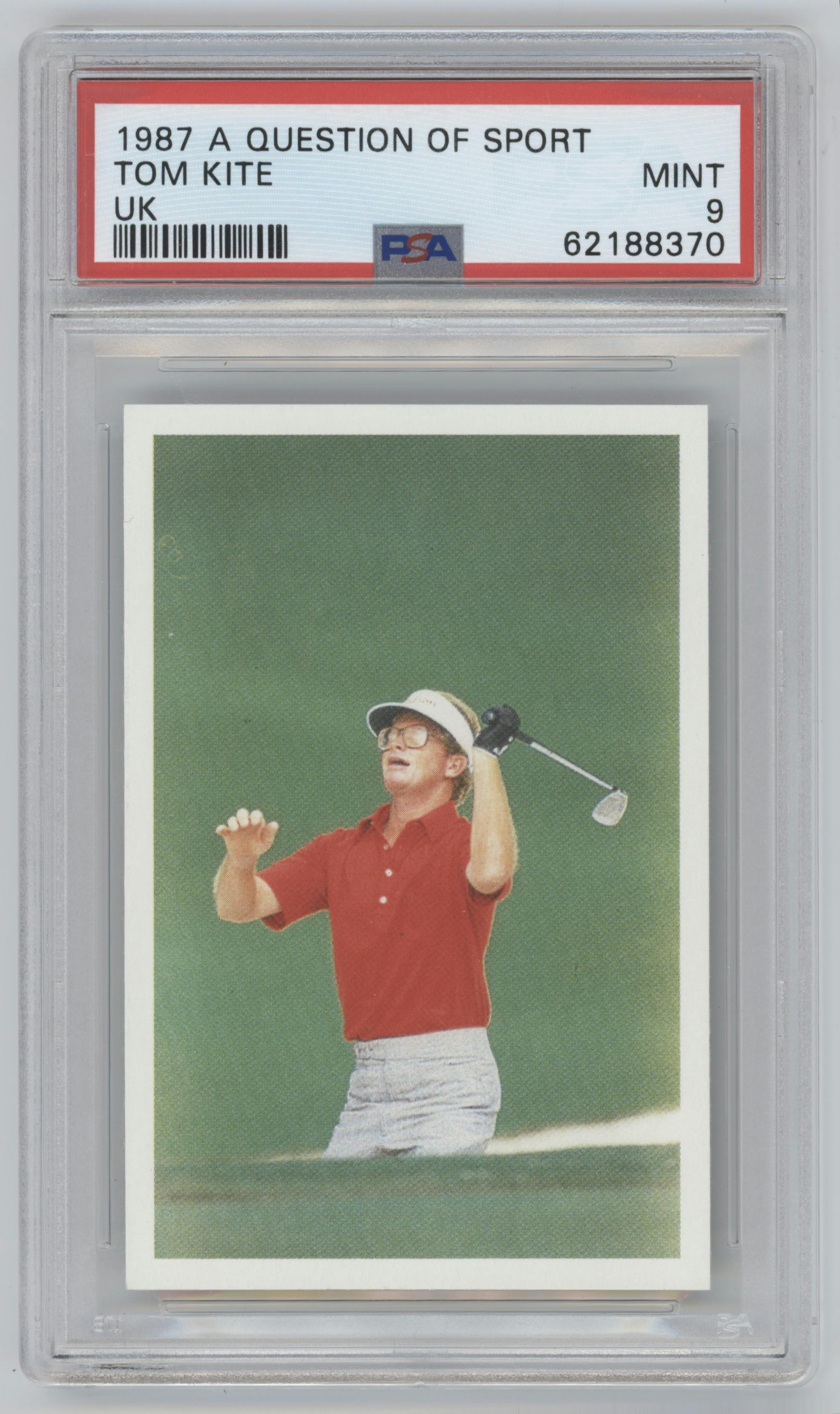 Tom Kite from the 1987 BBC A Question of Sport UK set graded by PSA and given an overall grade of 9.