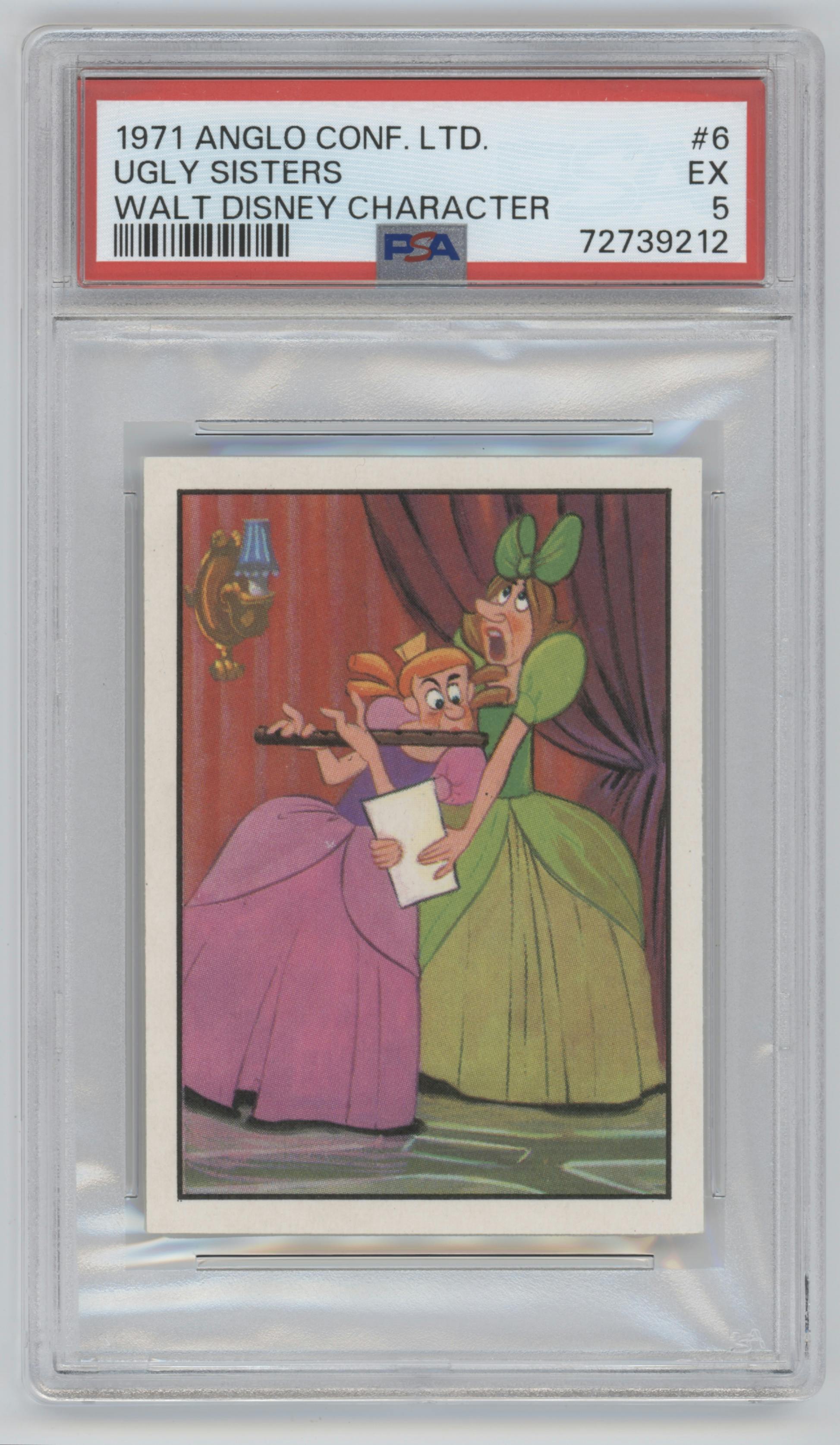 Ugly Sisters from the 1971 Anglo Confectionery Ltd. Walt Disney Character set graded by PSA and given an overall grade of 5.