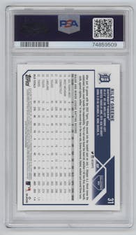 Riley Greene from the 2023 Topps  set graded by PSA and given an overall grade of 10.