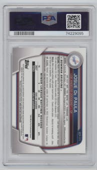 Josue De Paula from the 2023 Bowman  set graded by PSA and given an overall grade of 10.